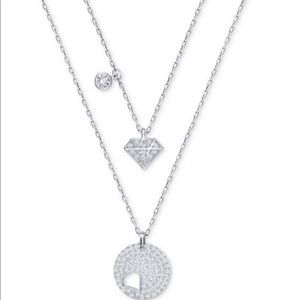 Swarovski duo pendant-silver